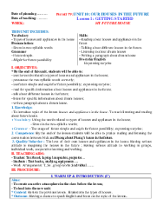 Giáo án Unit 10: Our houses in the future Tiếng Anh 6 Global success