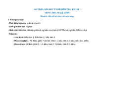 Bộ đề thi Cuối kì 1 Công nghệ lớp 5 Kết nối tri thức có đáp án