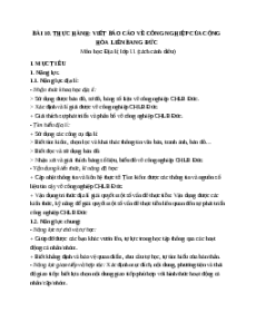 Giáo án Bài 10 Địa lí 11 Cánh diều (2024): Thực hành: Viết báo cáo về công nghiệp của cộng hòa liên bang Đức