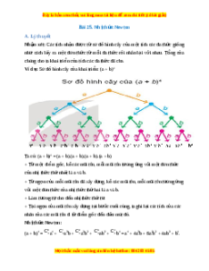 Lý thuyết Toán 10 Kết nối tri thức Bài 25: Nhị thức Newton