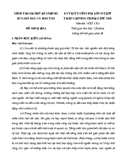 Đề minh họa thi vào lớp 10 Ngữ văn 2025 - Sở GD Hải Phòng
