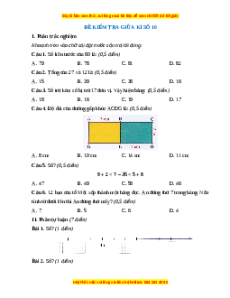 Đề thi giữa kì 1 Toán lớp 2 Chân trời sáng tạo - Đề 10