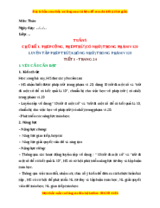 Giáo án Luyện tập phép trừ (không nhớ) trong phạm vi 20  Toán lớp 2 Cánh diều