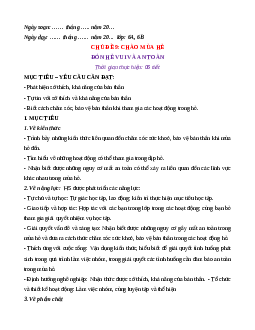 Giáo án Chủ đề 9. Chào mùa hè