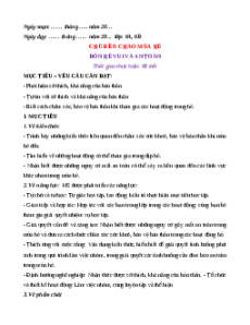 Giáo án Chủ đề 9. Chào mùa hè