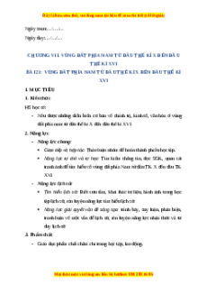 Giáo án Bài 21 Lịch sử 7 Cánh diều (Phiên bản 2): Vùng đất phía Nam từ đầu thế kỉ X đến thế kỉ XVI