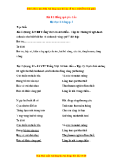 VBT Tiếng Việt 3 Bài 12 (Cánh diều): Đồng quê yêu dấu
