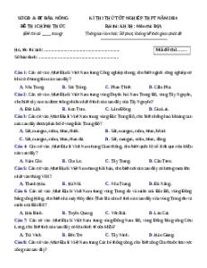Đề thi thử tốt nghiệp Địa lí Sở Giáo dục Đăk Nông năm 2024