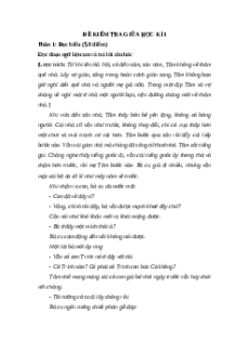 Đề thi giữa kì 1 Ngữ văn 12 Cánh diều (Đề 9)