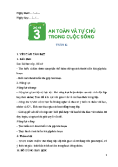 Giáo án Tuần 12 Hoạt động trải nghiệm lớp 5 Cánh diều