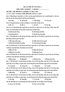 Câu hỏi ôn tập + Đề kiểm tra KTPL 11 Chủ đề 3 (chung cho ba sách)