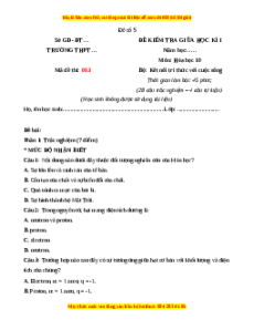 Đề thi giữa kì 1 Hóa học 10 Kết nối tri thức - Đề 5