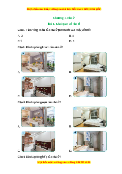 Trắc nghiệm Bài 1 Công nghệ 6 Kết nối tri thức: Khái quát về nhà ở