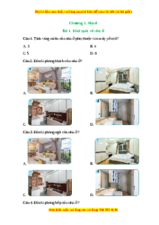 Trắc nghiệm Bài 1 Công nghệ 6 Kết nối tri thức: Khái quát về nhà ở