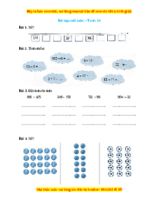 Bài tập cuối tuần Toán lớp 2 Tuần 34 Cánh diều (có lời giải)