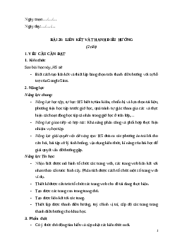 Giáo án Bài 26: Liên kết và thanh điều hướng Tin học 12 Kết nối tri thức