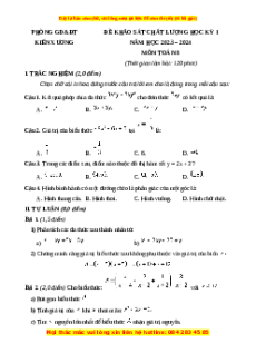 Đề thi cuối kì 1 Toán 8 Cánh diều Phòng GD&ĐT Huyện Kiến Xương-Thái Bình