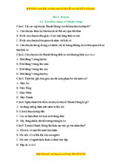 Trắc nghiệm Bài 1: Truyện Ngữ văn 6 Cánh diều