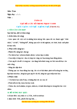 Giáo án Chắc chắn – Có thể - Không thể Toán lớp 2 Cánh diều