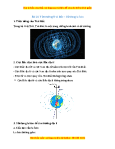 Lý thuyết Khoa học tự nhiên 7 Chân trời sáng tạo Bài 20: Từ trường Trái Đất – Sử dụng la bàn