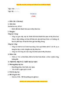 Giáo án Tuần 22 HĐTN lớp 4 Chân trời sáng tạo