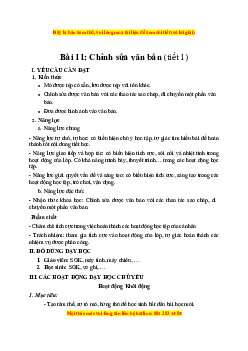 Giáo án Bài 11 Tin học lớp 4 Kết nối tri thức: Chỉnh sửa văn bản