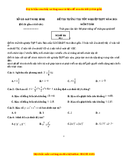 Đề thi thử Toán Sở Ninh Bình năm 2021