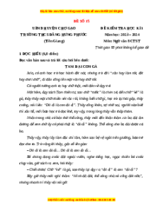 Đề thi cuối kì 1 Ngữ văn 8 Chân trời sáng tạo - Đề 15