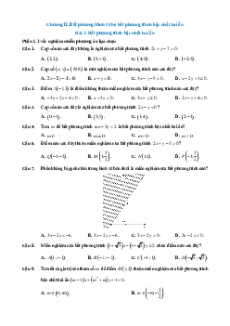 Trắc nghiệm Toán 10 KNTT Chương 2 (có đúng sai, trả lời ngắn)