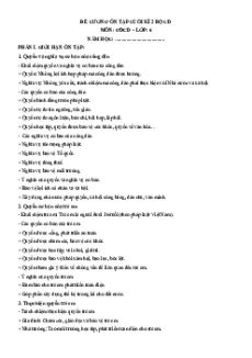 Đề cương Cuối kì 2 GDCD 6 Cánh diều (có lời giải)