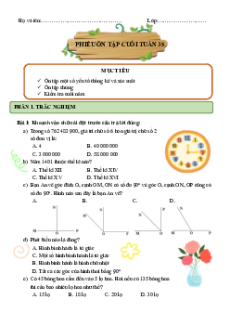 Bài tập cuối tuần Toán lớp 4 Tuần 35 Kết nối tri thức
