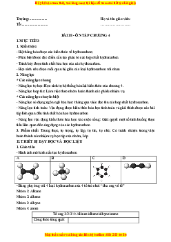 Giáo án Ôn tập chương 4 Hóa học 11 Kết nối tri thức