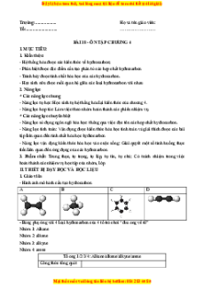 Giáo án Ôn tập chương 4 Hóa học 11 Kết nối tri thức
