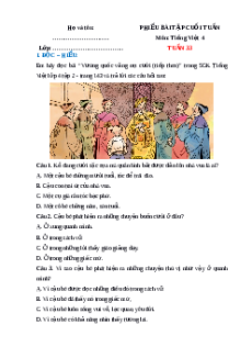 Bài tập cuối tuần Tiếng việt 4 Tuần 33 (có lời giải)