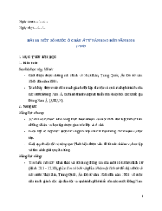 Giáo án Bài 13 Lịch sử 9 Chân trời sáng tạo: Một số nước ở châu Á từ năm 1945 đến năm 1991