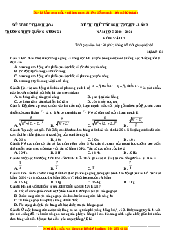 Đề thi thử Vật Lí trường Quảng Xương năm 2021