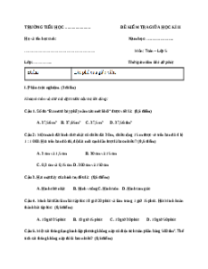 Đề thi Giữa kì 2 Toán lớp 5 Kết nối tri thức (Đề 2)