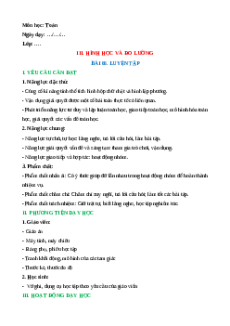 Giáo án Bài 66: Luyện tập Toán lớp 5 Cánh diều