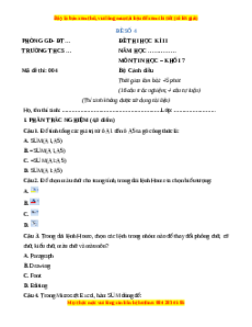 Đề thi cuối kì 2 Tin học 7 Cánh diều (Đề 4)