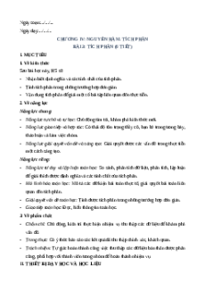 Giáo án Tích phân Toán 12 Cánh diều