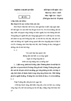 Đề thi Cuối kì 1 Ngữ văn 9 Chân trời sáng tạo 2024 (Đề 2)