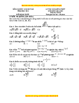 Đề thi vào 10 môn Toán tỉnh Phú Yên năm 2022
