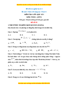 Đề thi giữa kì 1 Toán 6 Chân trời sáng tạo (Đề 5)