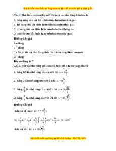 Trắc nghiệm Bài tập về sự chuyển hoá năng lượng trong dao động điều hào Vật lí 11 Kết nối tri thức