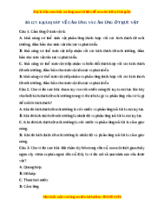 Trắc nghiệm Khái quát về cảm ứng và cảm ứng ở thực vật KHTN 7 Cánh diều