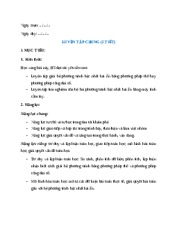 Giáo án Luyện tập chung trang 19 Toán 9 Kết nối tri thức