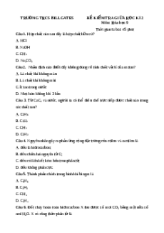 Đề thi giữa kì 2 Hóa 9 trường THCS Bill Gates năm 2023