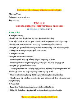 Giáo án Phép cộng Toán lớp 1 Chân trời sáng tạo