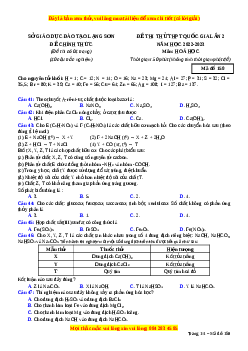 Đề thi thử Hóa học Sở Lạng Sơn lần 2 năm 2023