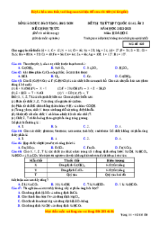 Đề thi thử Hóa học Sở Lạng Sơn lần 2 năm 2023